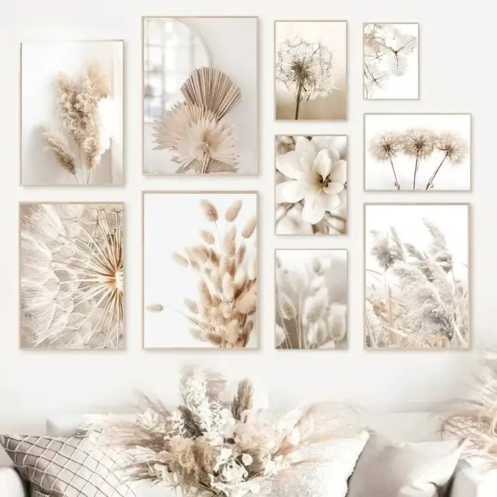 Affiche de peinture de pissenlit Beige nordique