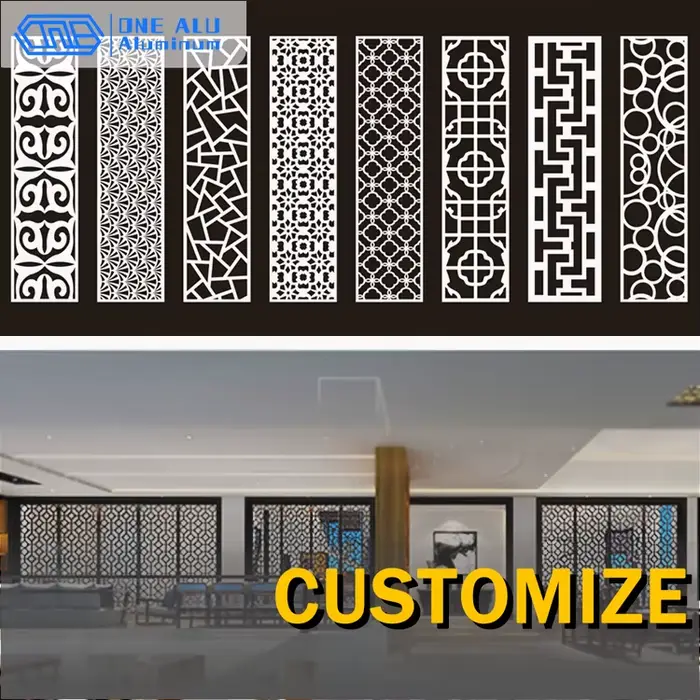 Panneau mural décoratif CNC en aluminium, cloison, revêtement extérieur, jardin, cour, patio, villa, intimité extérieure, moderne