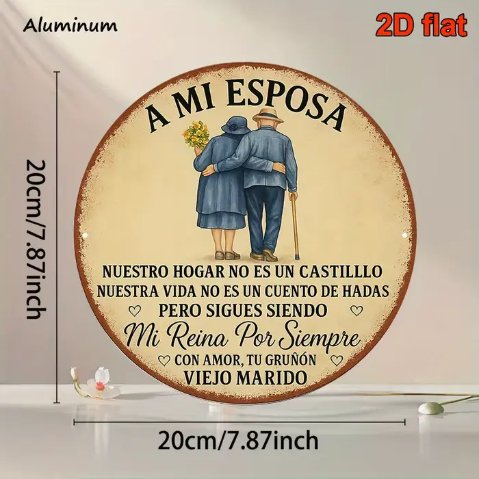 Plaque d'amour espagnole Vintage plate 2D