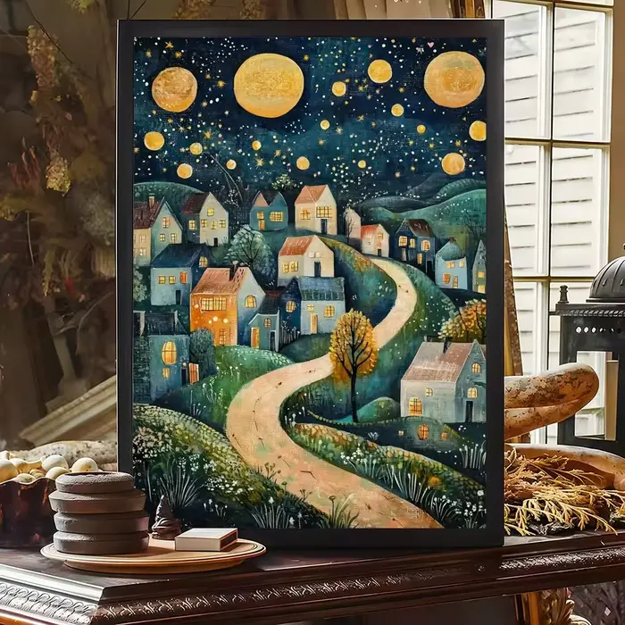 G-Gustav Klimt nuit étoilée peinture calligraphie toile affiche chambre maison décoration murale pei