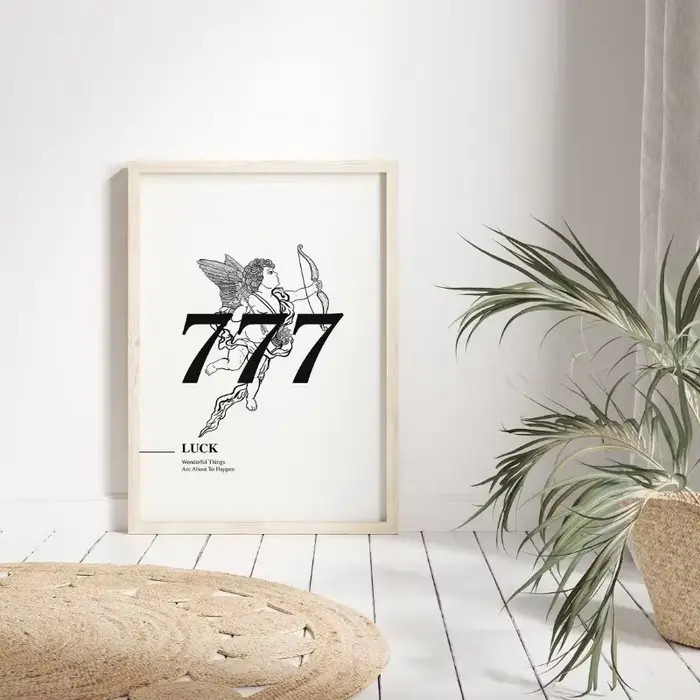 Affiche imprimée avec numéro d'ange 777
