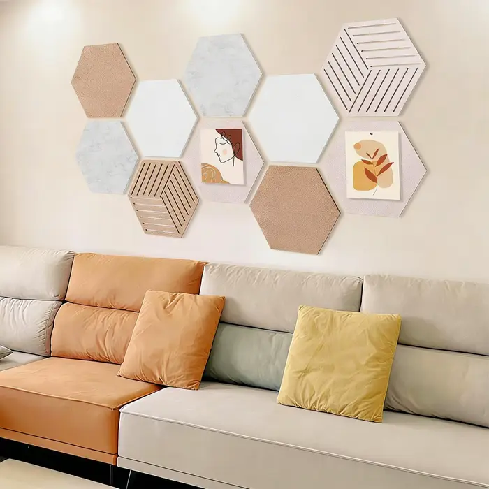 Panneaux Muraux Hexagonaux Décoratifs pour la Maison