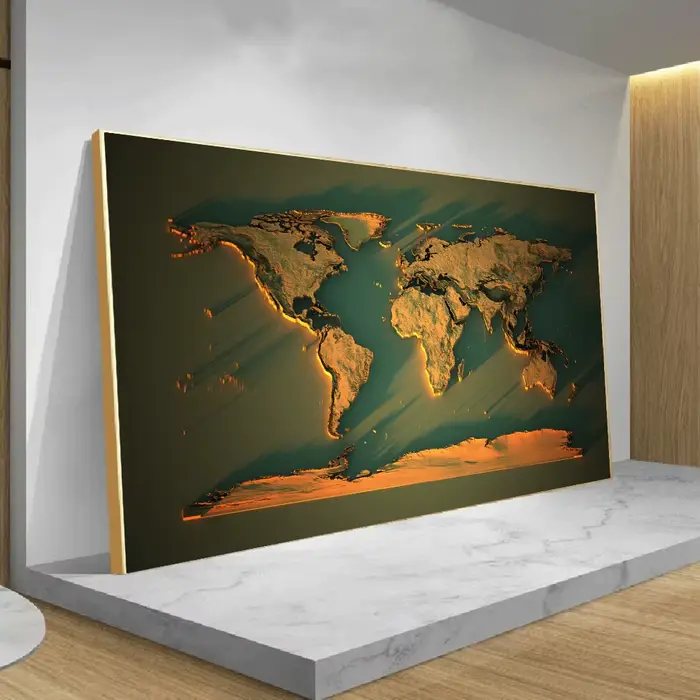 Affiches de carte du monde d'art moderne