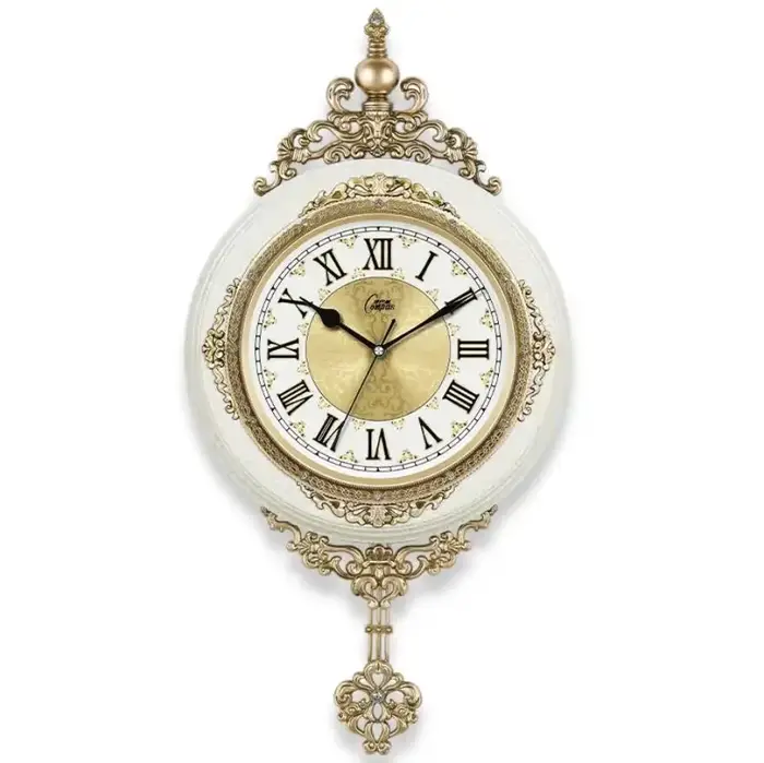 Style européen rétro horloge murale montre salon muet pendule