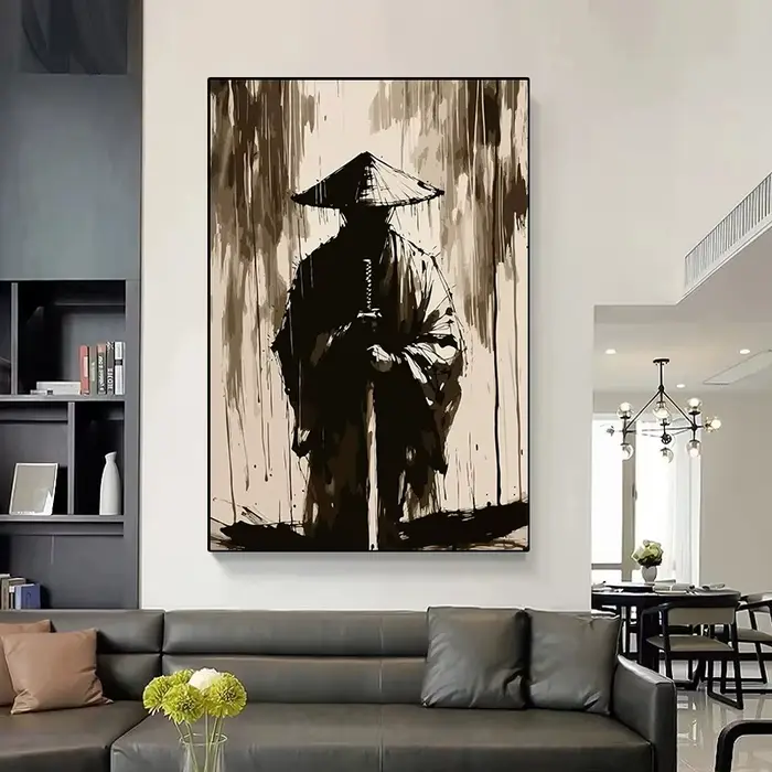 Peinture japonaise de guerrier samouraï