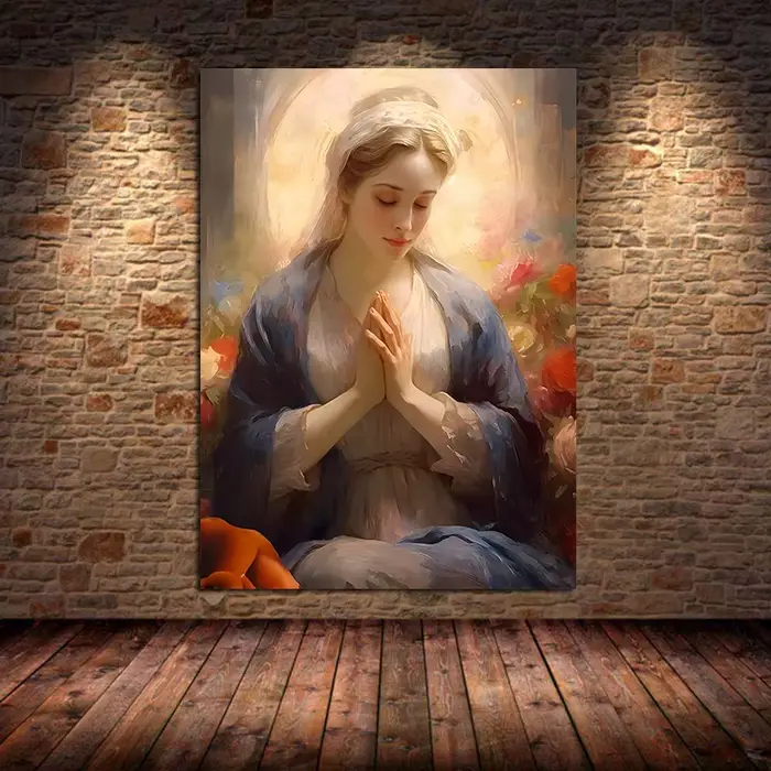 Affiche d'art de la Sainte Vierge Marie avec l'enfant