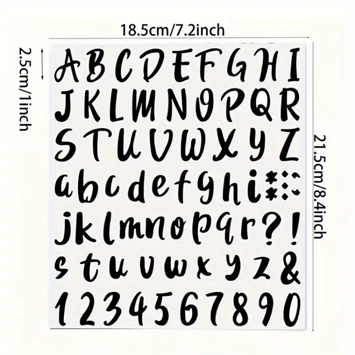 Ensemble d'autocollants Alphabet et chiffres – 72 pièces/feuille