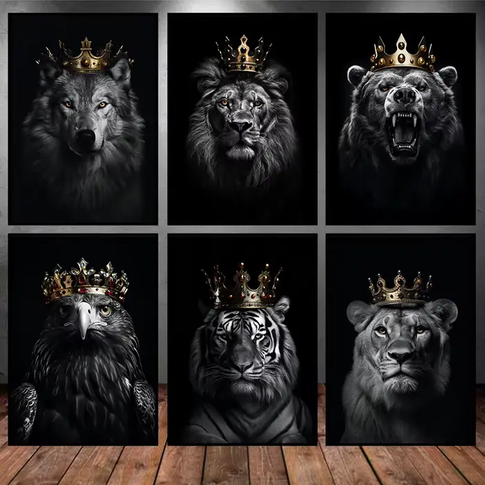 Affiche imprimée du royaume des animaux