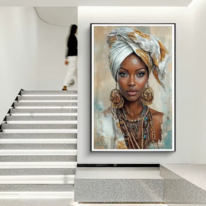 Art Mural ethnique africain pour femme noire
