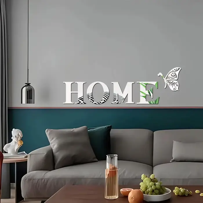 Autocollant mural miroir 3D avec Logo de maison