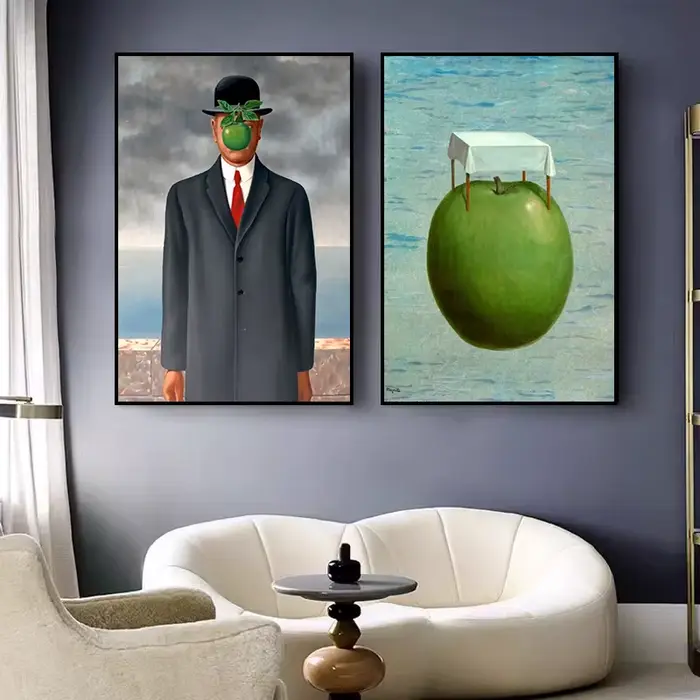 Rene Magritte-Peinture sur Toile avec Surréalisme
