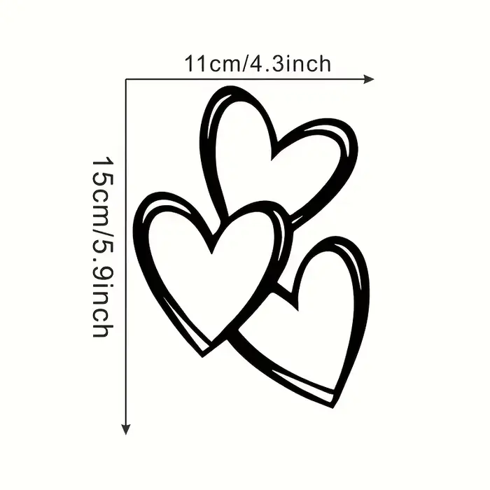 1 autocollant en vinyle en forme de cœur entrelacé - Autocollant rose brillant sur le thème des dessins animés, accessoire de voiture en forme de cœur
