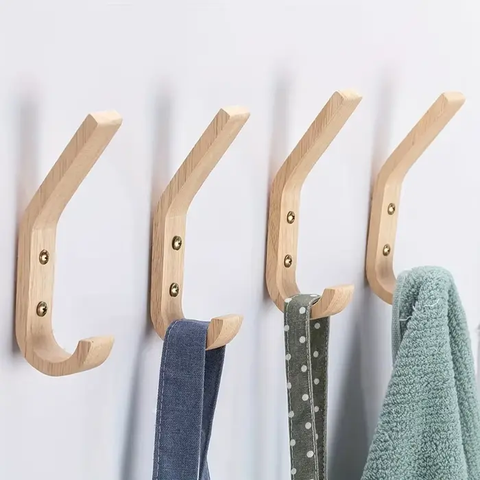 Patères en bois crochets muraux