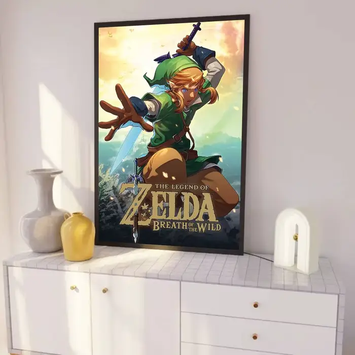 Affiches autocollantes imperméables pour jeux vidéo Anime L-Legend Z-Zeldas, idéales pour la décoration du salon, de la chambre à coucher et du bar