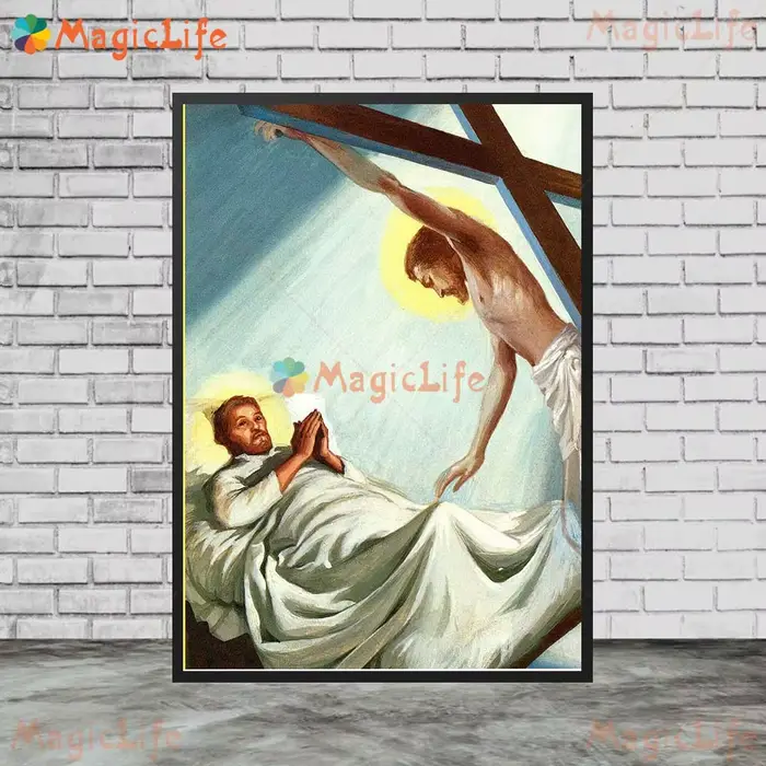 Peinture sur toile avec apogâts croisés