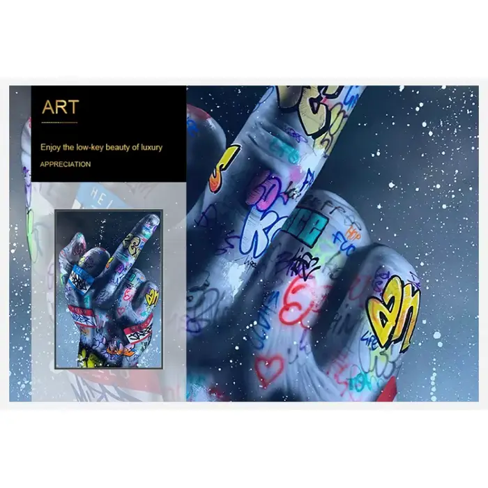 Rue Graffiti Moyen Doigt Gestes Mur Art Peinture Peint Affiches Et Impressions Salon Chambre Décorations Cadeaux