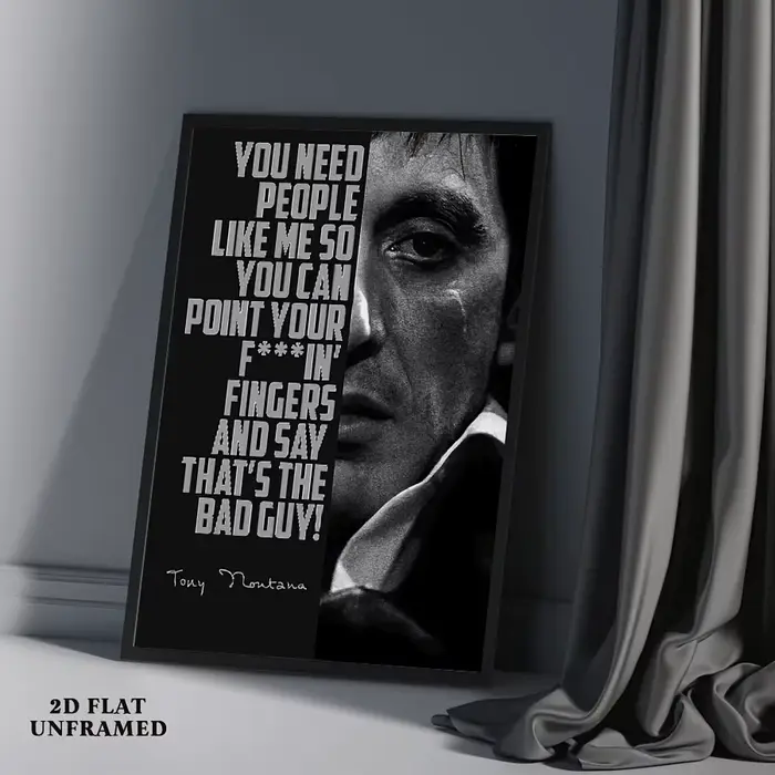 Impression sur toile avec citation de Tony Montana