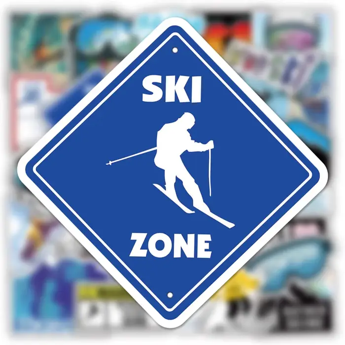 50pcs Cool Ski neige montagne autocollants réfrigérateur valise voiture ordinateur portable Snowboard Graffiti Sport extrême Ski vinyle décalcomanies