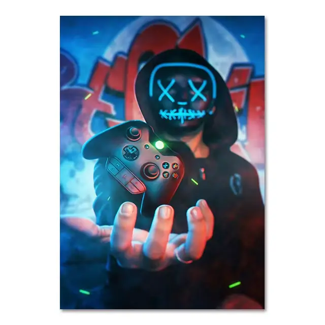 Peintures sur toile de manette de jeu de Style Punk, affiches et imprimés, images d'art murales de G