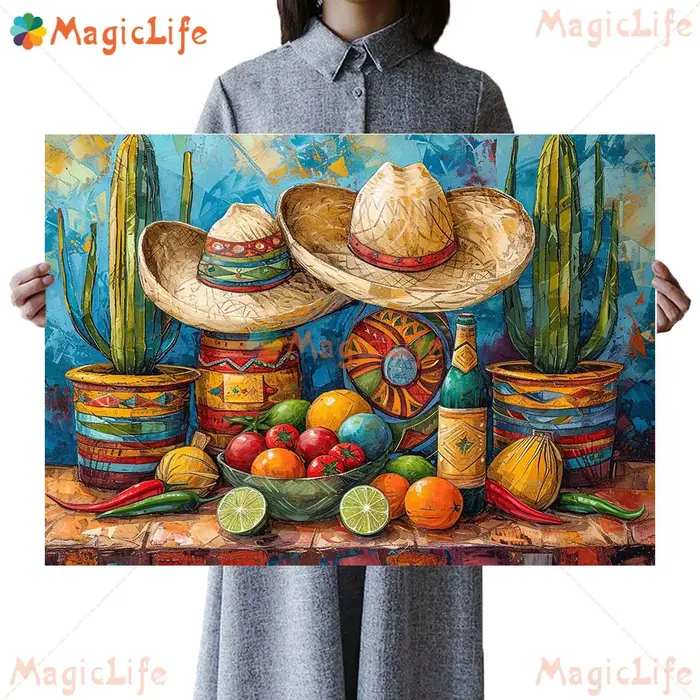 Affiche de marché du mexique imprimée