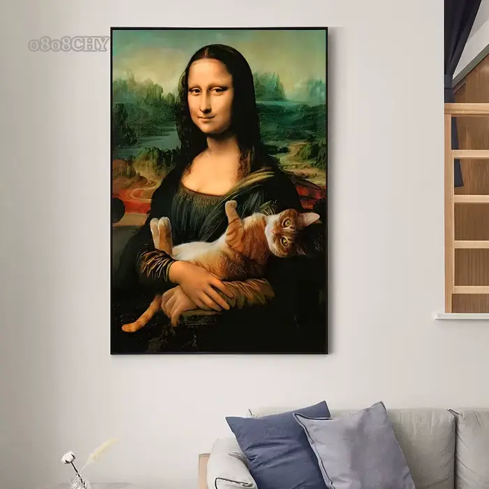 Affiches et impressions de Mona Lisa et chat