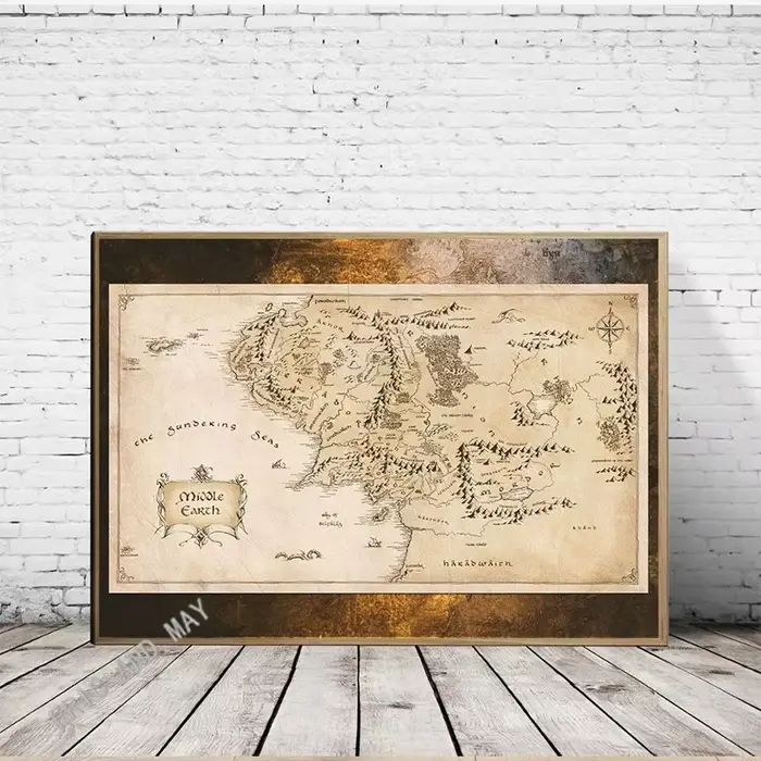 Carte du milieu de la terre LOTR The Shire Wilderland East Farthing Mordor