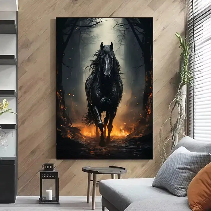 Affiches de photographie de cheval de course de prairie de faune moderne