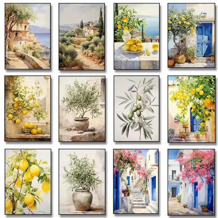 Affiche de paysage de Santorin