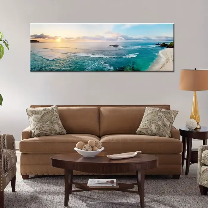 Toile d'art de mer de paysage naturel de grande taille