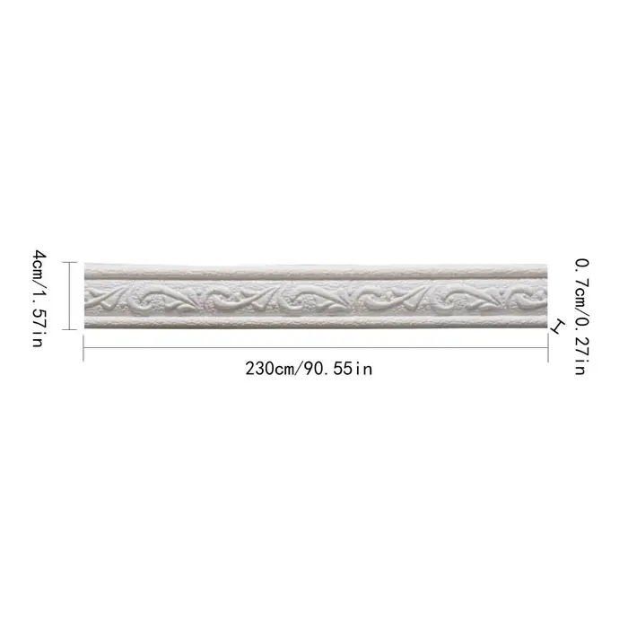 Bande décorative murale auto-adhésive 230 cm en PE 3D pour cadre de peinture