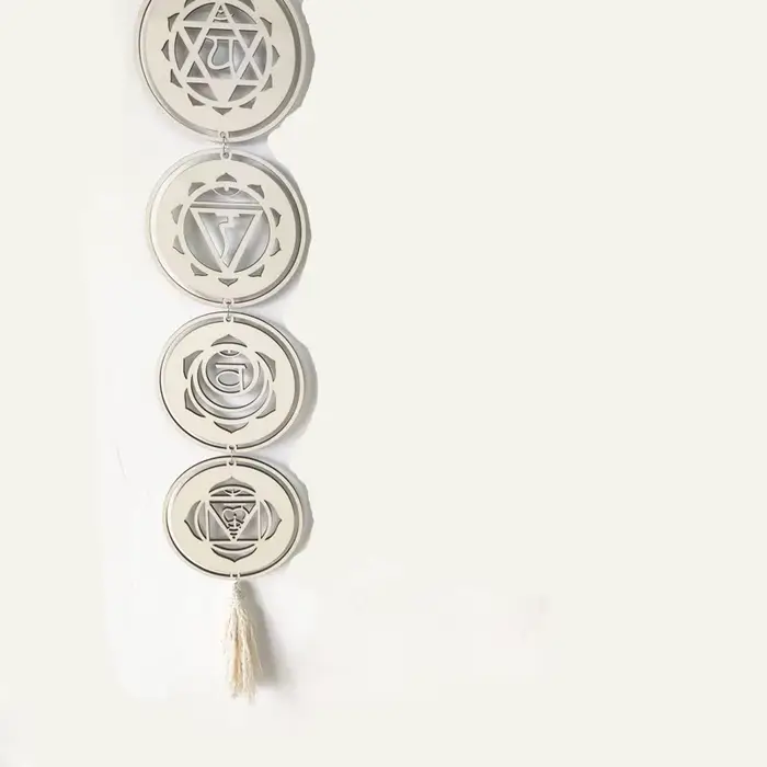 Yoga 7 Chakras bouddhiste Lotus Metatron hexagramme pendentif en bois tapisserie Ojibwe capteur de rêves sorcellerie tenture murale décor