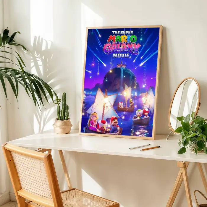 Affiche de film galaxie Super m-mario-s, autocollant de décoration murale adapté à la maison, salon,