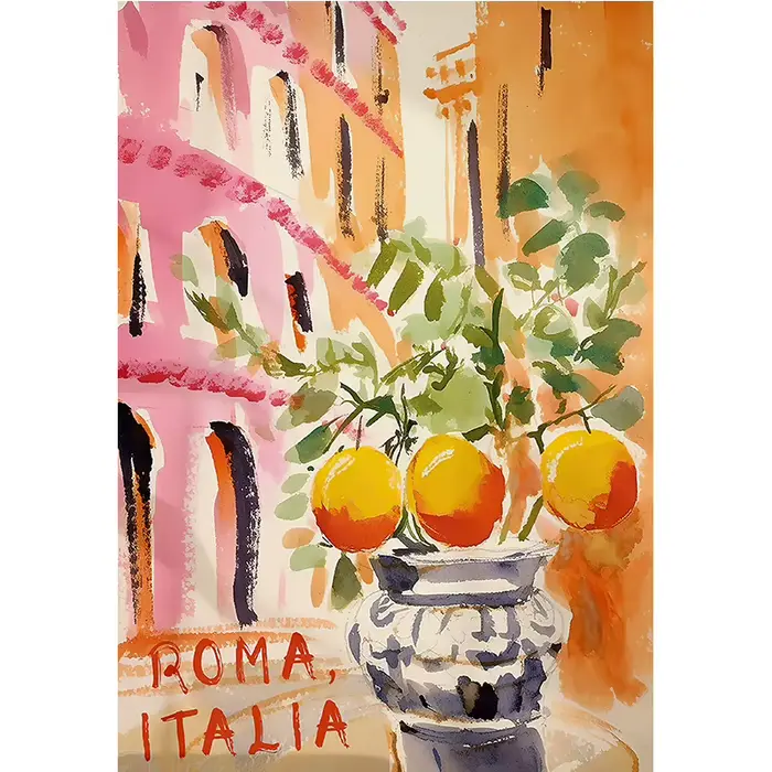 Affiche et impression de la Dolce Vita, peinture sur toile rétro Spritz Cocktail, Italie, côte amalf