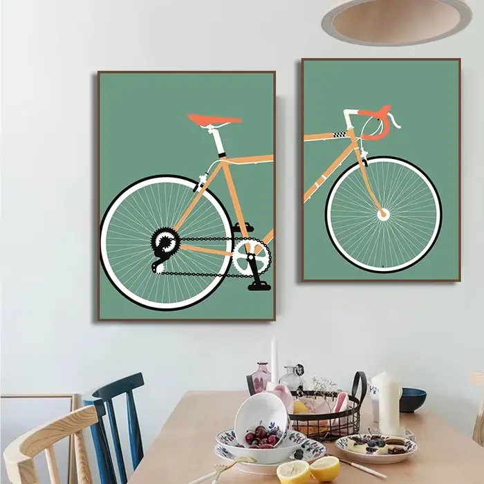 Peinture sur toile de cycliste, art mural minimaliste de cyclisme, affiche imprimée, vélo, images modernes pour la décoration du salon, cadeau pour les amateurs de vélo