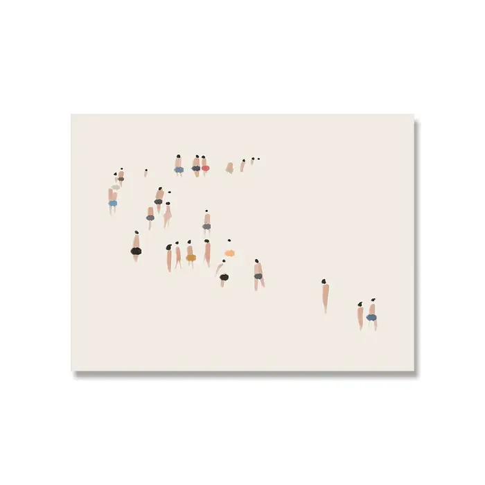 Peinture sur toile abstraite de vague, travail d'art minimaliste moderne, impression de bord de mer 
