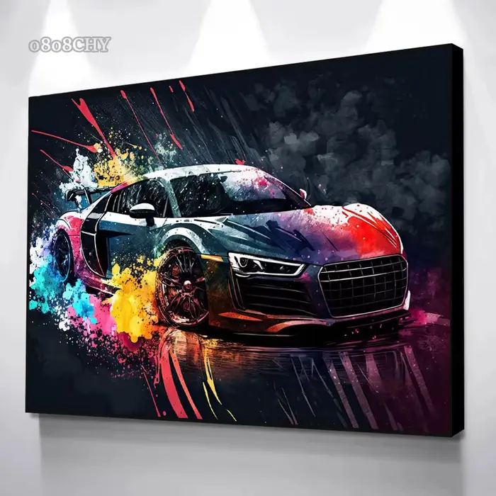 Peinture sur toile de véhicules d'art coloré abstrait