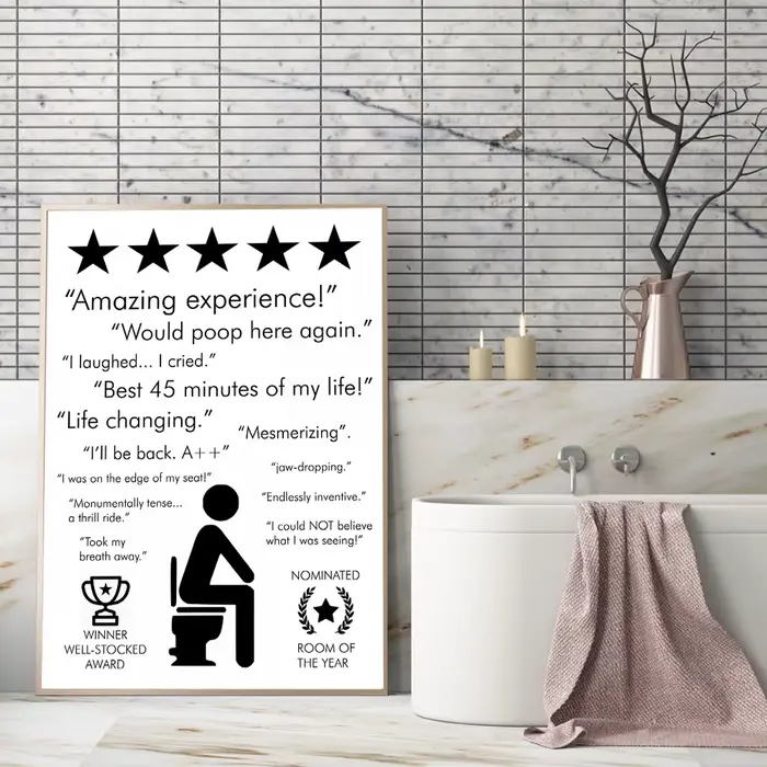 Affiche imprimée avec citation de salle de bain