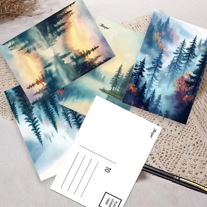 32 cartes postales sur le thème de la forêt secrète