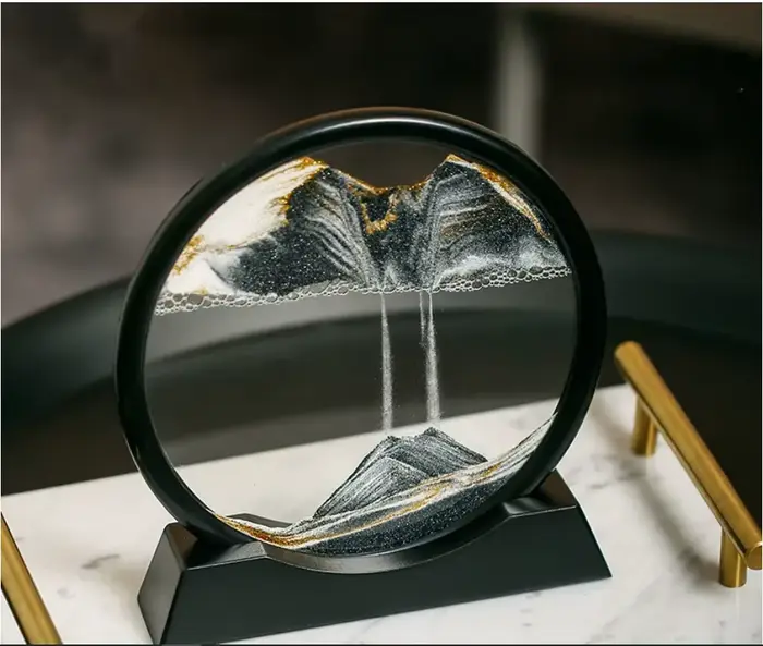 Art de sable mobile en verre 3D