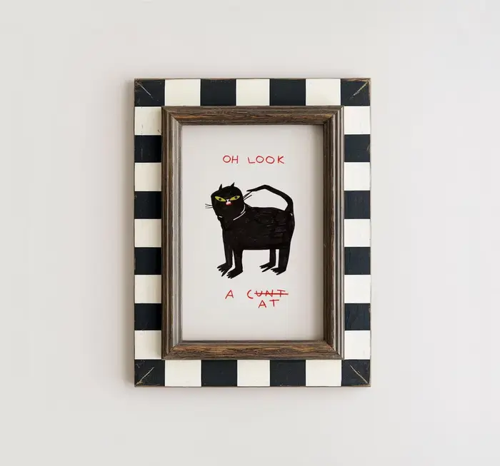 " Décor mural imprimé chat noir ludique et fantaisiste-affiche d'art humoristique et luxueuse pour accent de salon