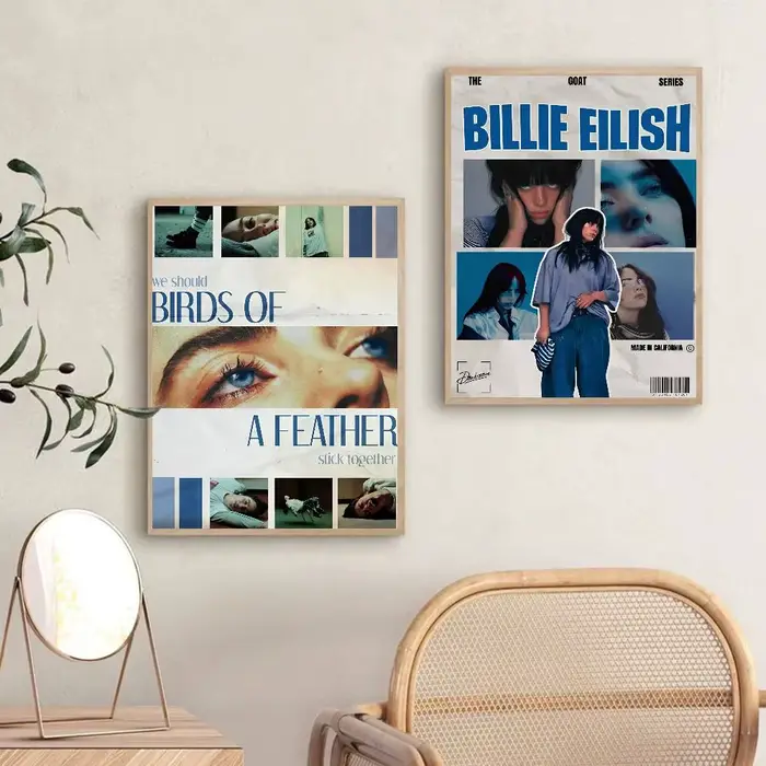 Affiche d'album de musique populaire chanteur b-billie e-éilish