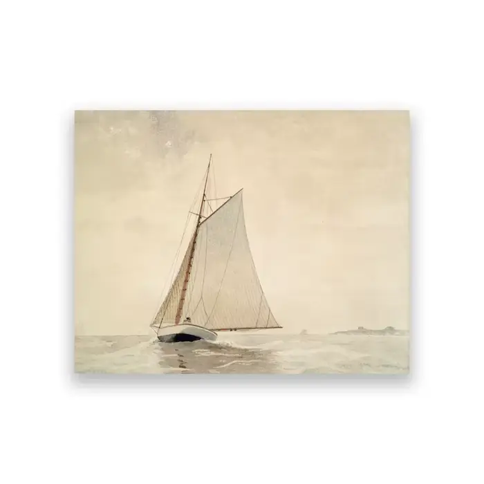 Peinture aquarelle sur toile de paysage marin Vintage, affiche d'art côtière, galerie d'images mural