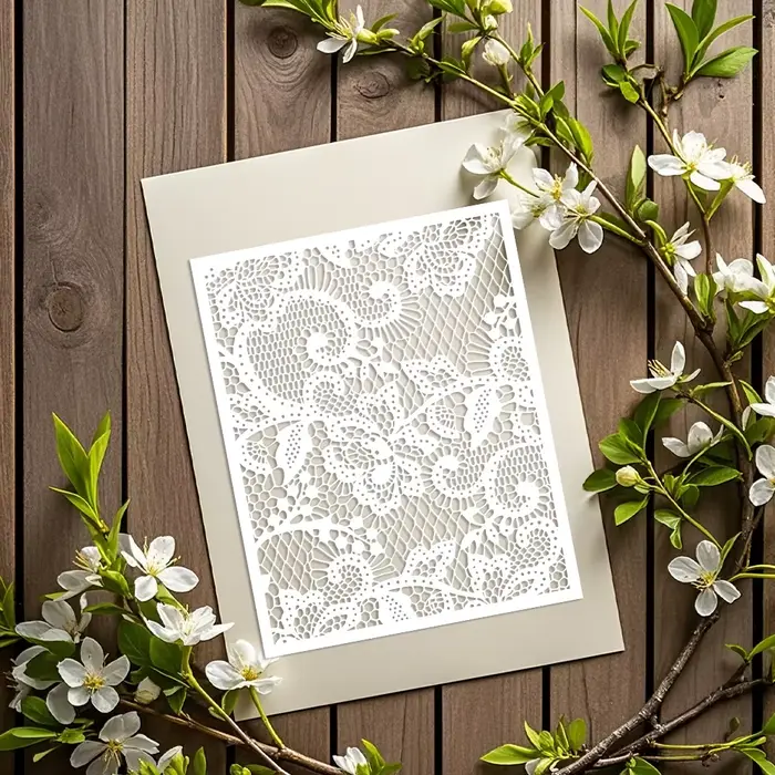 Pochoirs géométriques réutilisables en PET à motif floral pour peinture sur toile
