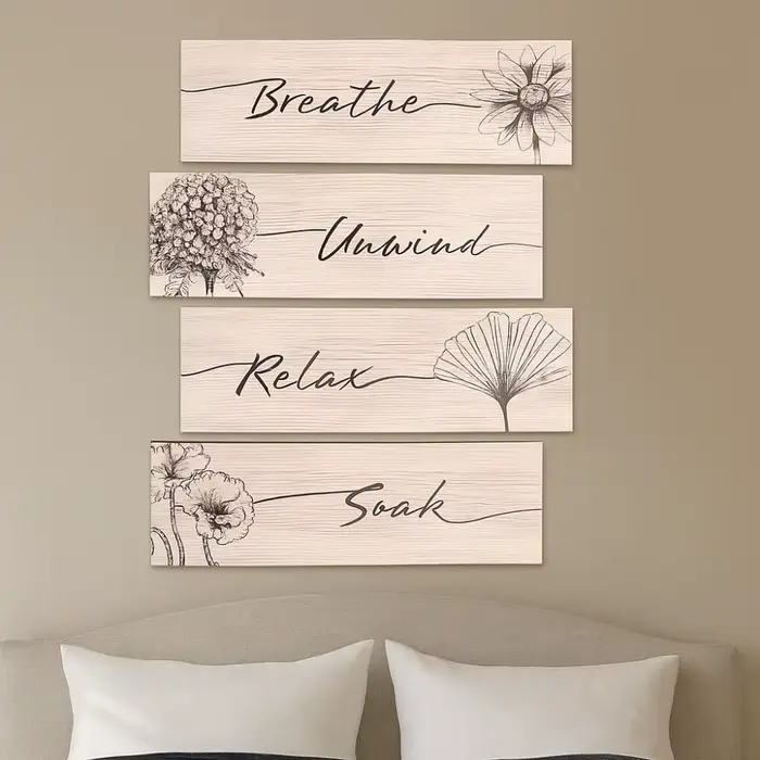 Décoration Murale en Bois : Art Floral Amusant Fait Main