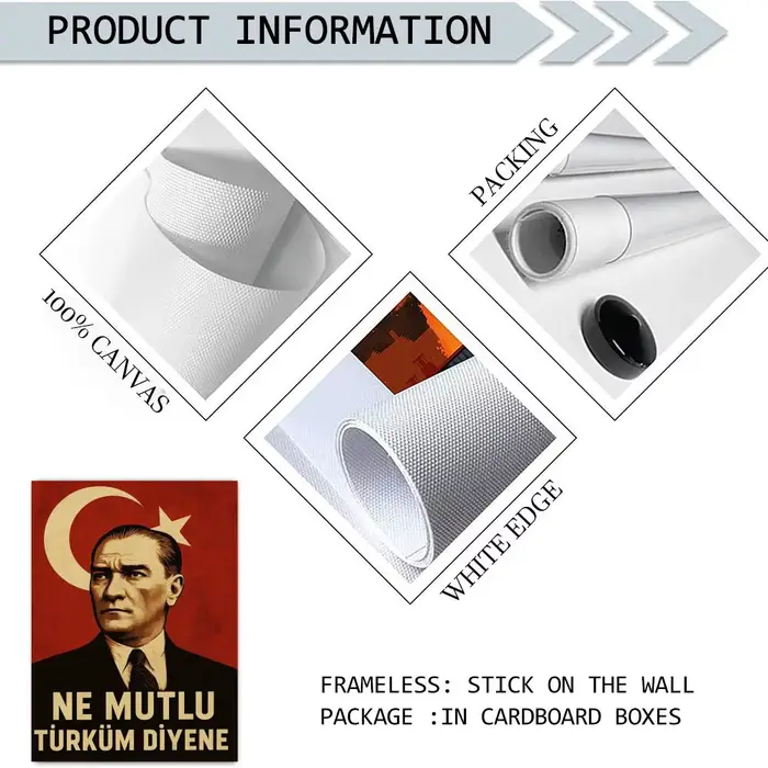 M-Mustafa Kemal Atatürk affiche HD impression toile personnalisée murale Art
