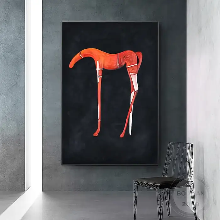 Peinture à l'huile abstraite de cheval d'animal peint à la main sur la toile