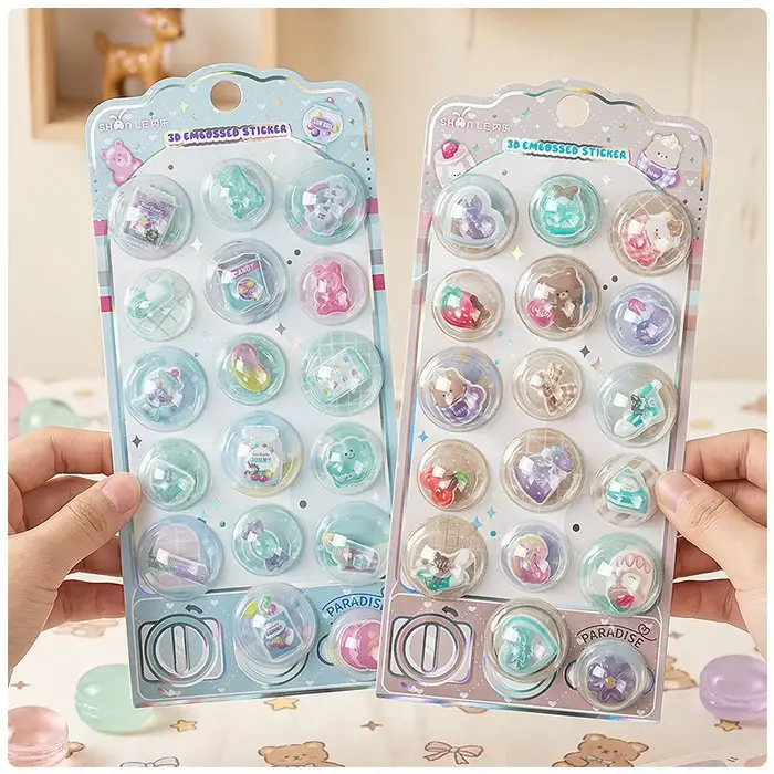 1 autocollant 3D en forme de capsules de dessins animés mignons pour scrapbooking
