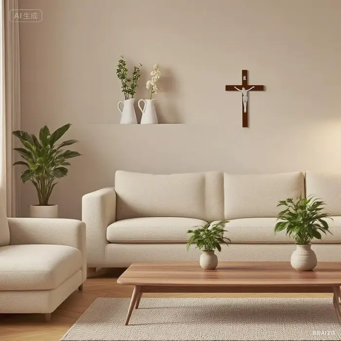 Croix catholique en bois de 7.8 pouces