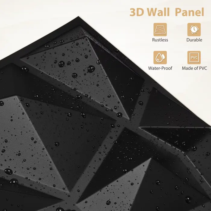 Panneaux muraux 3D pour décoration murale intérieure, panneaux muraux d'accent texturé de diamant moderne pour salon de jeu, paquet de 12/20/30