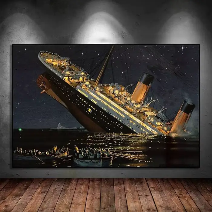 Toile de peinture abstraite du film classique The Boat In Titanic
